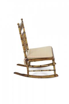 Faux Bamboo Small Cane Seat Rocking Chair - 4668372
