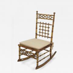 Faux Bamboo Small Cane Seat Rocking Chair - 4729363