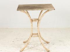 Faux Bamboo Square Marble Top Side Table Mid 20th Century - 3111473