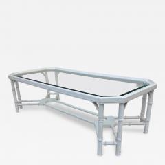 Faux Bamboo White Maison Jansen Style Coffee Table - 95306
