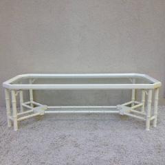 Faux Bamboo White Maison Jansen Style Coffee Table - 95308
