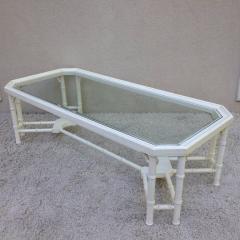 Faux Bamboo White Maison Jansen Style Coffee Table - 95310