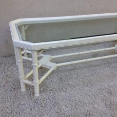Faux Bamboo White Maison Jansen Style Coffee Table - 95311