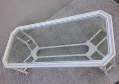 Faux Bamboo White Maison Jansen Style Coffee Table - 95312