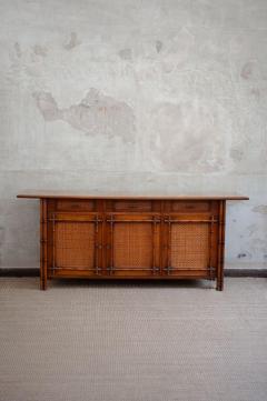 Faux Bamboo Wood Sideboard 1980s - 4706896