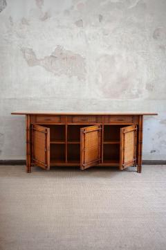 Faux Bamboo Wood Sideboard 1980s - 4706917