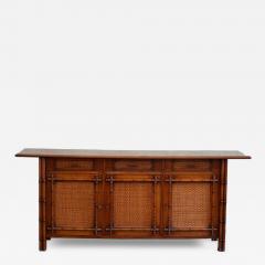 Faux Bamboo Wood Sideboard 1980s - 4708372