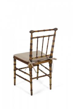 Faux Bamboo and Cane Seat Side Chair - 4669483