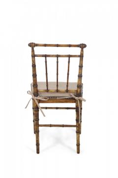 Faux Bamboo and Cane Seat Side Chair - 4669484