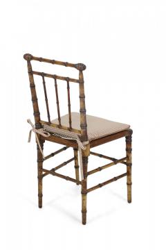Faux Bamboo and Cane Seat Side Chair - 4669485