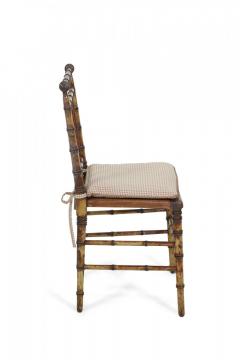 Faux Bamboo and Cane Seat Side Chair - 4669486