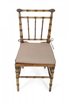 Faux Bamboo and Cane Seat Side Chair - 4669489