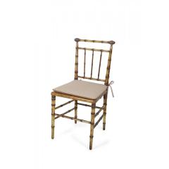 Faux Bamboo and Cane Seat Side Chair - 4734368