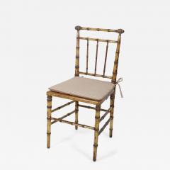 Faux Bamboo and Cane Seat Side Chair - 4734426