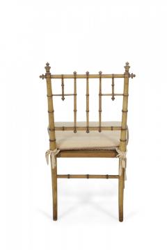 Faux Bamboo and Cane Seat Side Chair - 4669496
