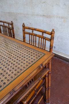 Faux Bamboo and Vienna Straw Dining Set 1970s - 4736842