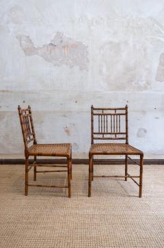 Faux Bamboo and Vienna Straw Dining Set 1970s - 4736844