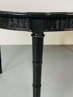 Faux Bamboo and Wicker Dining Table Ebony American of Martinsville - 2887230