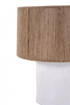 Faux Bois Tree Stump White Plaster Lamp - 1938105
