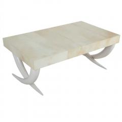 Faux Ivory and Parchment Coffee Table - 3564109