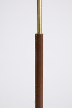 Faux Leather and Brass Floor Lamp - 4662215