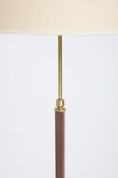 Faux Leather and Brass Floor Lamp - 4772428