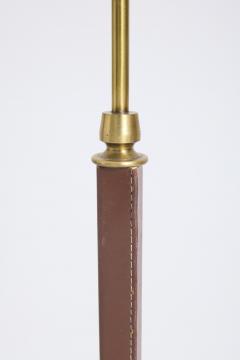 Faux Leather and Brass Floor Lamp - 4772429