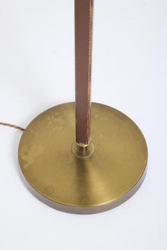 Faux Leather and Brass Floor Lamp - 4772430