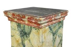 Faux Marble Painted Wood Pedestal or Cabinet - 3786678