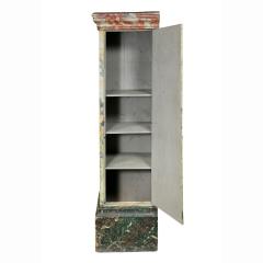 Faux Marble Painted Wood Pedestal or Cabinet - 3786684