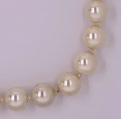 Faux Pearl Choker Necklace with Plated Locket - 2718032
