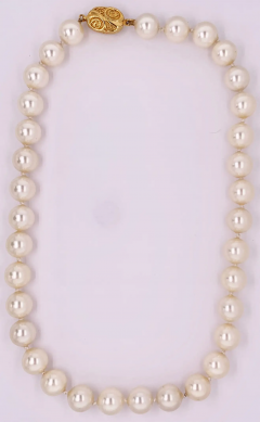 Faux Pearl Choker Necklace with Plated Locket - 2718062