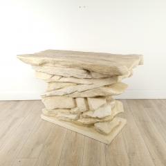 Faux Stacked Stone Console by Sirmos circa 1970 - 3975146