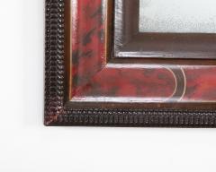 Faux Tortoiseshell Queen Anne Style Mirror with Segmented Border - 2104438