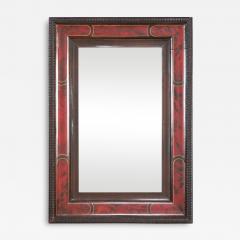 Faux Tortoiseshell Queen Anne Style Mirror with Segmented Border - 2106012