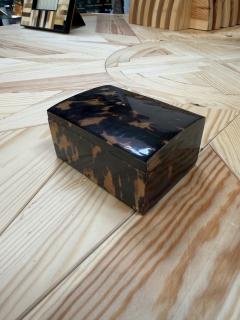 Faux Tortoiseshell Wood Box with Domed Lid - 4780534