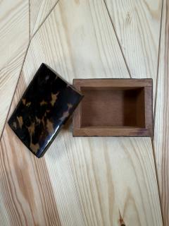 Faux Tortoiseshell Wood Box with Domed Lid - 4780536
