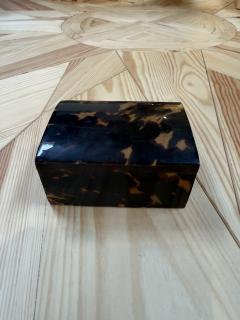 Faux Tortoiseshell Wood Box with Domed Lid - 4780537