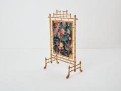 Faux bamboo giltwood French decorative firescreen 1960s - 3336860