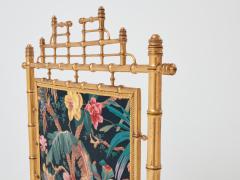 Faux bamboo giltwood French decorative firescreen 1960s - 3336862