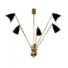 Fedele Papagni STAR FIVE CEILING LIGHT BLACK AND BRASS - 2133627