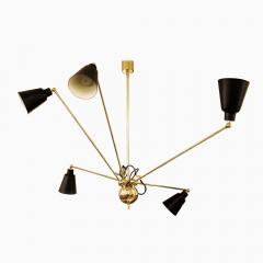 Fedele Papagni STAR FIVE CEILING LIGHT BLACK AND BRASS - 2133628