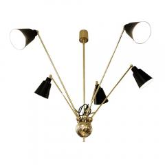 Fedele Papagni STAR FIVE CEILING LIGHT BLACK AND BRASS - 2133629