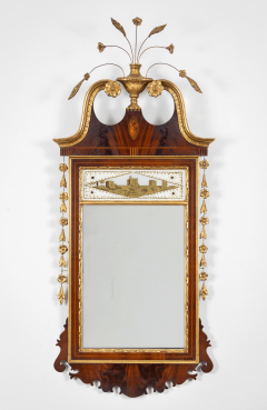 Federal American Inlaid Mahogany Parcel Gilt Mirror - 2298717