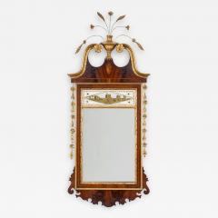 Federal American Inlaid Mahogany Parcel Gilt Mirror - 2301515