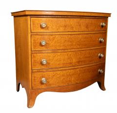 Federal Birdseye Maple Bow Front Chest Of Drawers - 4246540