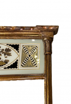 Federal Gilt Wood Eglomise Painted Mirror - 2605418