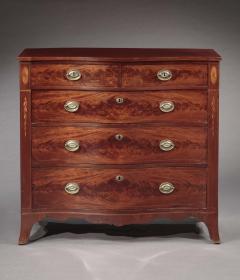 Federal Inlaid Serpentine Chest of Drawers - 358037