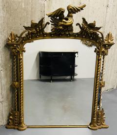 Federal Style Carved Giltwood Wall Console Pier Mirror Over Mantle 1900s - 2884135