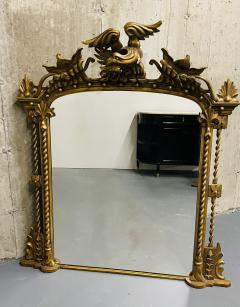 Federal Style Carved Giltwood Wall Console Pier Mirror Over Mantle 1900s - 2884136